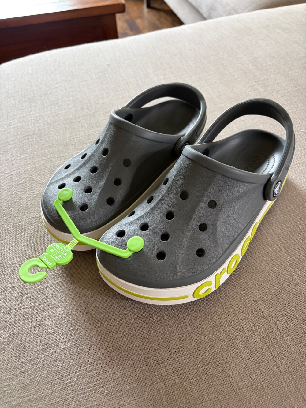 NWT CROCS Grey Clogs Water Shoes Sneakers Mens 4 / Womens 6